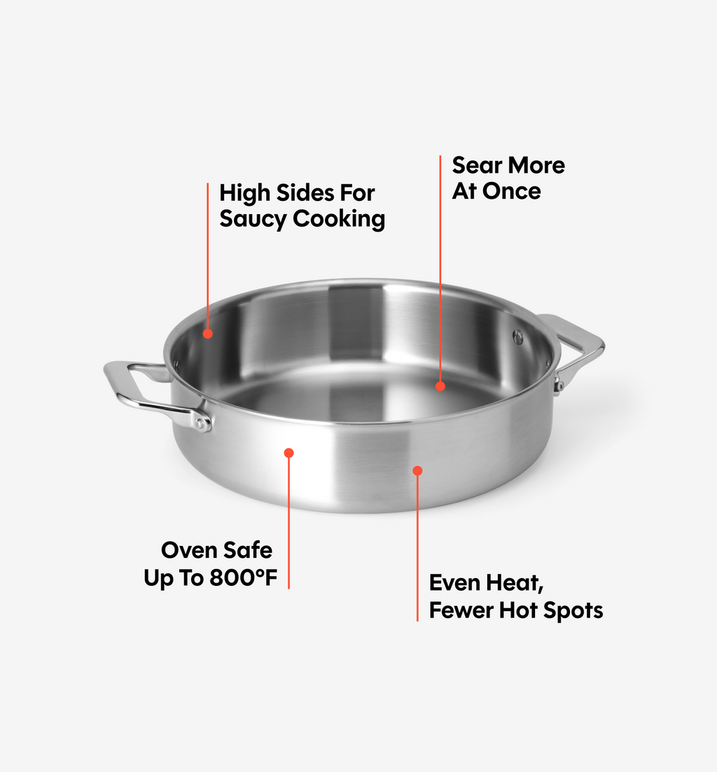 6 QT Stainless Steel Braiser